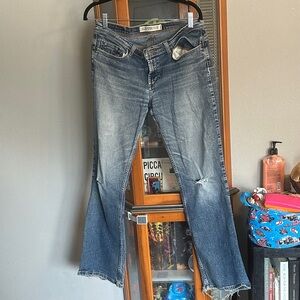 Vintage Express Blue Boot Cut Distressed Jeans